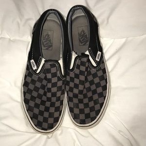 Grey and Black Slip on Vans